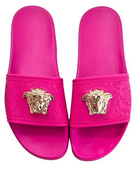 replica pink versace slides|light pink Versace slides.